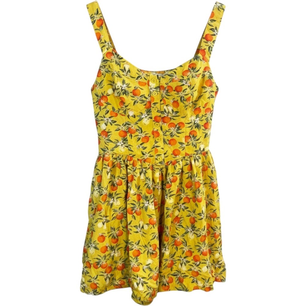 Wild Fable Orange Fruit Print Romper Womens Small Boho Retro Tropical Cottage